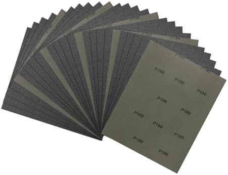 25Pcs Sand Paper 9x11Inch 180Grit Silicon Carbide Sandpaper Sheets