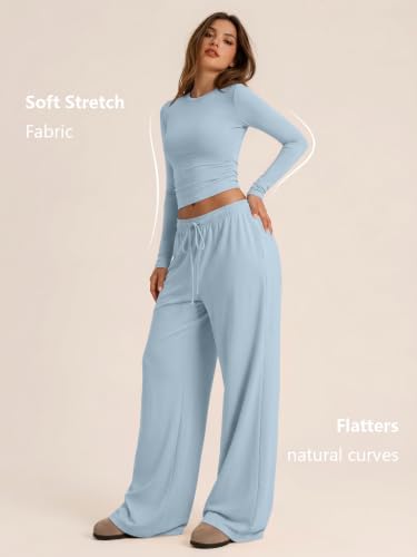Trendy Queen Women's 2 Piece 2026 Fall Fashion Lounge Set with Pockets