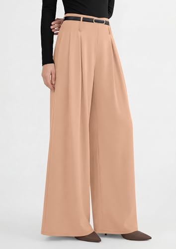 PRETTYGARDEN Womens Wide Leg Dress Pants Flowy Trousers