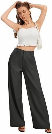 FUNYYZO Wide Leg Dress Pants for Women Work Slacks Business Casual Outfits