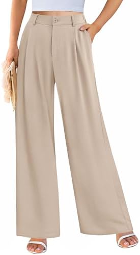 PRETTYGARDEN Women's Flowy Wide Leg Dress Pants