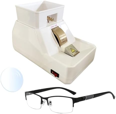 INTBUYING Manual Optical Hand Edger, 110V Eyeglasses Lens Grinder Machine with #240 and #180 Lens Grinding Wheel 50W Lens Polisher with Removable Sink