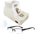 INTBUYING Manual Optical Hand Edger, 110V Eyeglasses Lens Grinder Machine with #240 and #180 Lens Grinding Wheel 50W Lens Polisher with Removable Sink