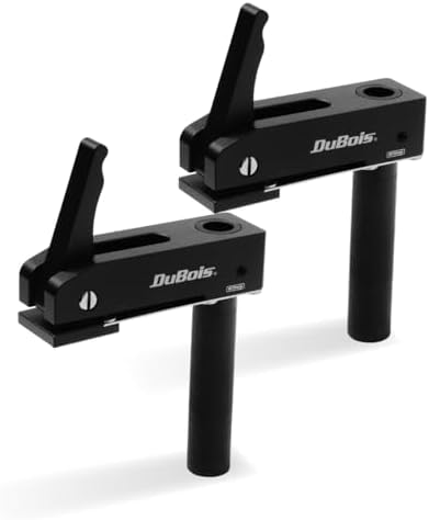 DuBois 51057 MFT Style Hold Down Hold Fast Clamps Woodworking Set, 3/4" (19mm) Bench Dog Hole, Aluminum Quick Clamp and Release, 2 PK