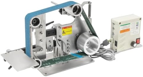 2 x 36 Inch Belt Sander Grinder, 0.75KW 110V Bench Mount Grinder, 0-5000 RPM Adjustable Variable Speed Belt Sander with 60 & 800 Grit Belts for Metal, Wood, Knife Making