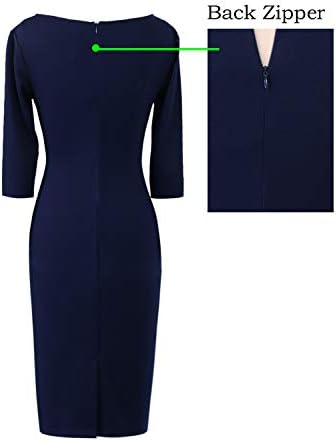 VFSHOW Womens Work Business Office Zipper Up Slim Bodycon Sheath Dress
