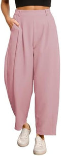 EVALESS Womens Wide Leg Barrel Pants with Pockets