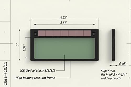 Tefuawe 2x4 1/4 Auto Darkening Welding Lens, Low Amps 5A Tig, Shade 11, Ultra Clear, Cool Blue Color for Pipeliner and Pancake Welding Hood