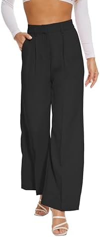 FUNYYZO Wide Leg Dress Pants for Women Work Slacks Business Casual Outfits