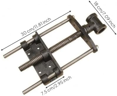 Workbench Clamping Device Carpentry Vise Bench Vise Clamp Steel Double Guide Rod Center Screw Bar Mount Plate Suitable for clamping hand planing, Lightweight 7 Inch Woodworking Bench Vise