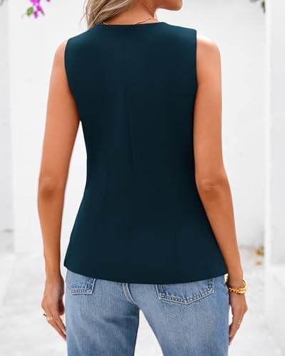 BTFBM Suit Vest Tops For Women Sleeveless Blazer Work Wear