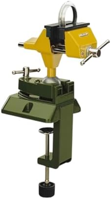 Proxxon Precision Vise FMZ with Clamp, Die-Cast Zinc Construction - Ideal for Workbenches & Tabletops - 3-Inch Jaws, 360-Degree Rotation - 28608