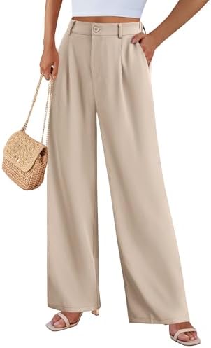 PRETTYGARDEN Women's Flowy Wide Leg Dress Pants