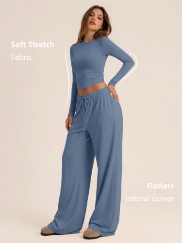 Trendy Queen Women's 2 Piece 2026 Fall Fashion Lounge Set with Pockets