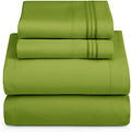 Hearth & Harbor RV Short Queen Size Sheets - 4 Piece Bed Sheet Set, Hotel Luxury Double Brushed Bed Sheets - Extra Soft Bedding Sheets & Pillowcases, Short Queen, Calla Green