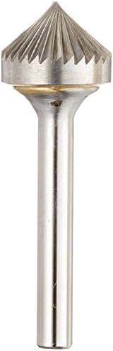Drill America SK-1 Carbide Burr/Rotary File 90 Degree Included Angle Double Cut for Die Grinder 1/4" Dia. x 1/8" Cut Length with 1/4" Shank and 2" Overall Length, DUL Series