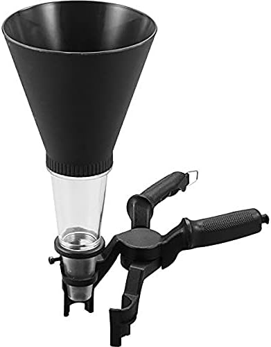 Groz Universal Hands-Free Oil Funnel, Spring-Loaded Plier Clamp Fits 1" to 3-1/8" (25-80 mm) Fill Openings, PP/PC Construction for Engine Oil, Diesel, Gasoline (41940)