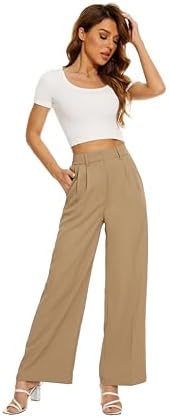 FUNYYZO Wide Leg Dress Pants for Women Work Slacks Business Casual Outfits