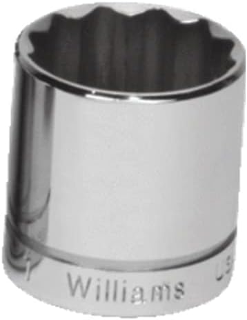 Williams JHWB-632 3/8-Inch Drive Shallow SAE 6 Point Socket, 1-Inch, High-Polished Chrome Finish