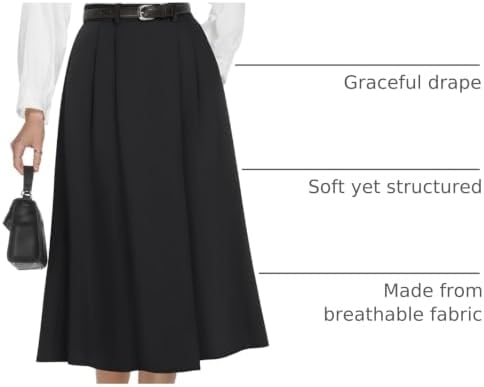 Casly Lamiit A-Line Midi Skirts for Women Business Skirt