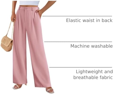 PRETTYGARDEN Women's Flowy Wide Leg Dress Pants