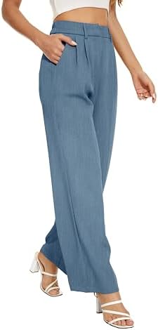 FUNYYZO Wide Leg Dress Pants for Women Work Slacks Business Casual Outfits