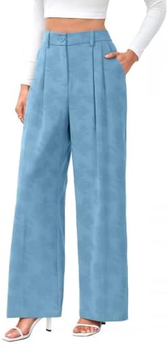 FUNYYZO Wide Leg Dress Pants for Women Work Slacks Business Casual Outfits