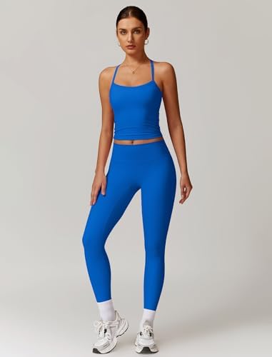 ABOCIW Workout Sets for Women 2 Piece Padded Sports Bra Tank Top High Waist Leggings Sets Gym Yoga Work Out Clothes