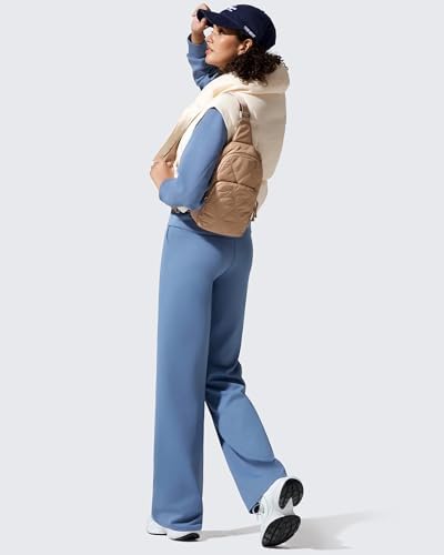 G4Free EverGoing Fleece Lined Wide Leg Pants for Women Dressy Work Casual