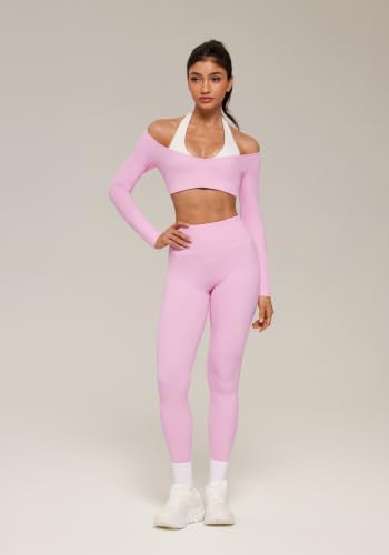 SUUKSESS Women 2 Piece Workout Sets Double Layer Padded Pilates Outfits