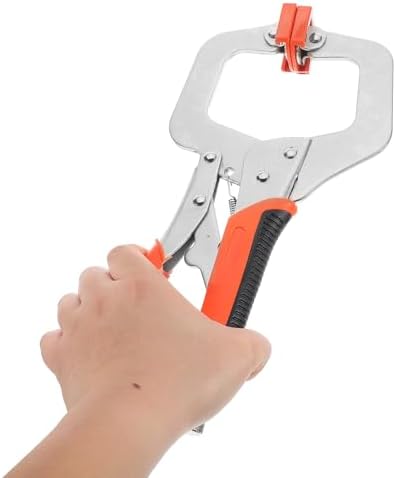 2pcs 11-inch C-clamp Workholding Devices with Non-slip Handle and Safety Plastic Guard, Heavy Duty Locking Pliers for Woodworking, Pipe Clamping, and Home Improvement
