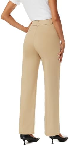 iChosy Womens High Waist Wide Straight Leg Trousers Casual Slacks Dress Pants with Pockets