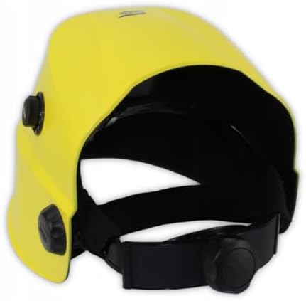 ESAB 0700000491 SAVAGE A40 Yellow Auto-Darkening Welding Helmet, External Shade Adjustment, Four Arc Sensor Auto Darkening, 3.93" x 1.96" True Color Viewing Lens, Sensitivity/Delay Control
