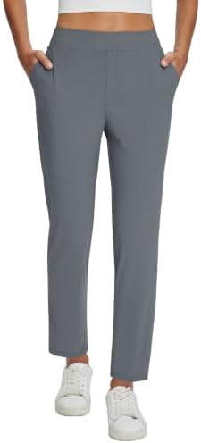 baleaf Womens Business Casual Pants Stretch Travel Pants On Airport with Zipper Pockets Dressy Slacks Golf Work Pull on