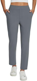 baleaf Womens Business Casual Pants Stretch Travel Pants On Airport with Zipper Pockets Dressy Slacks Golf Work Pull on