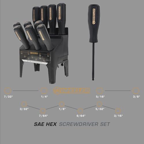 Wheeler 10 Piece SAE HEX Screwdriver Set with Multiple Sizes for Gunsmithing Rebuild and Maintenance