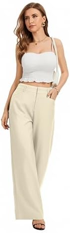 FUNYYZO Wide Leg Dress Pants for Women Work Slacks Business Casual Outfits