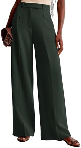 NIMIN Women Wide Leg Work Pants High Waisted Dress Trousers with Pockets