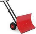 GarveeTech 29x19.8 in Rolling Snow Shovel on Wheels, Metal Snow Pusher