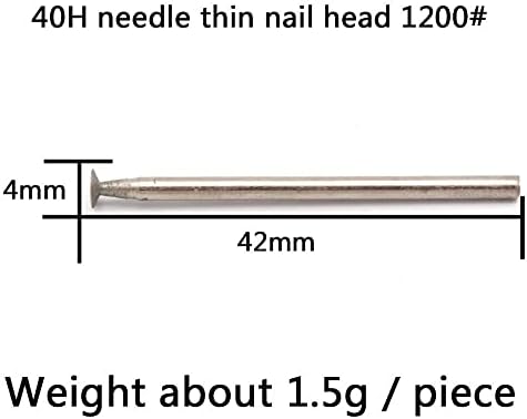 10pcs 2.35mm Shank Emery Polishing Diamond Grinding Head Mounted Points Jade Carving Burrs H Needle For Dremel Rotary Tools,600 Grit,1.2MM