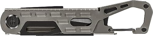 Gerber Gear Stake Out 11-in-1 Multi-tool - 2.2" Plain Edge Blade, Tent Stake Puller, Carabiner Carry - EDC Gear and Equipment - Graphite