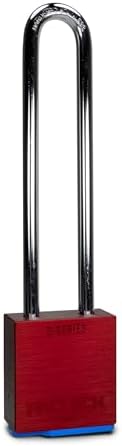 PACLOCK's 2-Series Padlock, Standard Rekeyable (SR), 5/16" Diameter Hard. Stainless Steel Shackle, 5" Tall, Keyed Differently w/ 2 Keys, Red