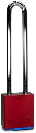 PACLOCK's 2-Series Padlock, Standard Rekeyable (SR), 5/16" Diameter Hard. Stainless Steel Shackle, 5" Tall, One Lock Keyed to a Number U-Pick! w/ 2 Keys, Red