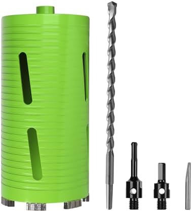 5 Inch Dry Core Drill Bit with Pilot Bit and 2 Pcs Adapters