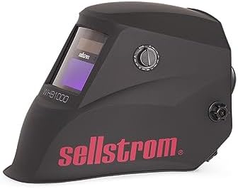 Sellstrom Lightweight,Ergonomic Design,Nylon,Blue Lens Technology,All-Day Comfort,Excellent Optical Clarity,Advantage Series Welding Helmet with ADF Technology,Black/Red,7'Wx 13'H x 5'L,S26100