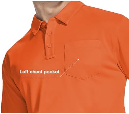 ZITY 5 Pack Polo Shirts for Men with Pocket Dry Quickly Short Sleeve Athletic Outdoor Work Collared Shirts