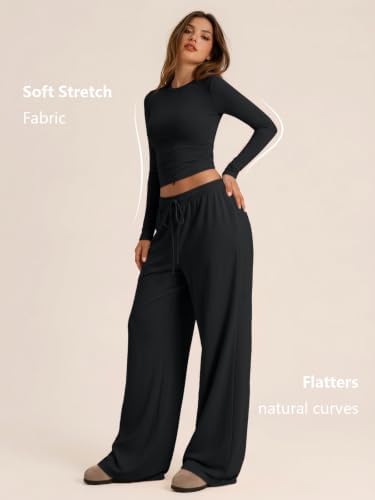 Trendy Queen Women's 2 Piece 2026 Fall Fashion Lounge Set with Pockets