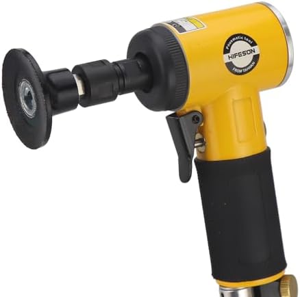 Pneumatic Mini Orbital Sander 2 inch Grinder Polisher Kit, 2-in-1 Air Right Angle Grinder Polisher Kit with 55pcs Roll Lock Discs,Use For Metal & Woodworking