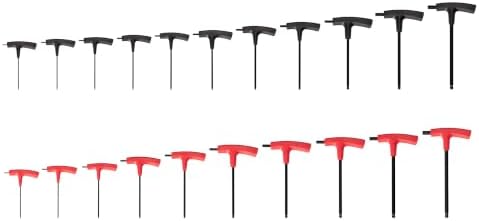 TEKTON Ball End Hex T-Handle Key Set, 21-Piece | KTX90301 | 5/64 - 3/8 in., 2 - 10 mm, Manganese Phosphate Finish