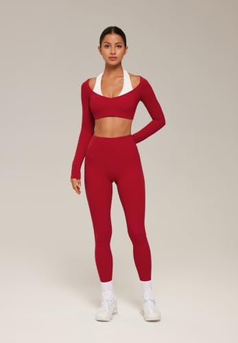SUUKSESS Women 2 Piece Workout Sets Double Layer Padded Pilates Outfits